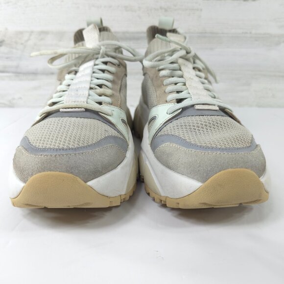 MK MICHAEL KORS LUCAS SNEAKERS Shoes MEN'S Size 10 M Lace Up GRAY Athletic SHOES - Picture 5 of 16